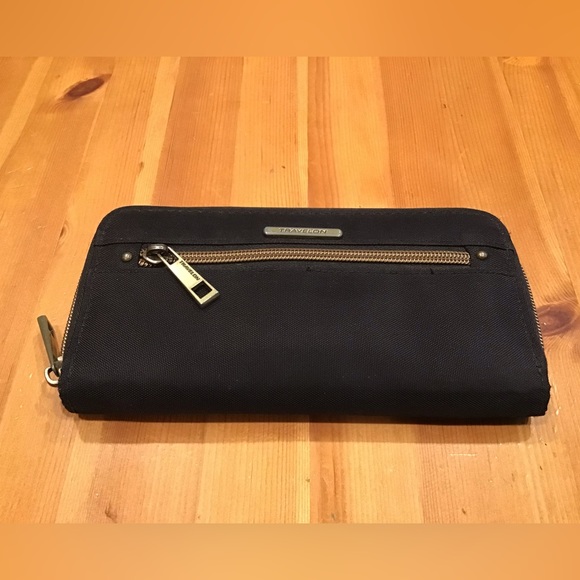 BLACK TRAVELON WALLET RFID FULL ZIPPER - Picture 2 of 11